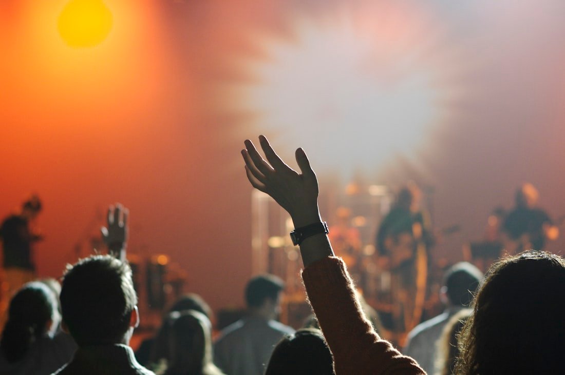Faith community gathered in worship